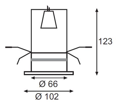 Dimensiones de Aro empotrable para bombillas E27 en formato R63